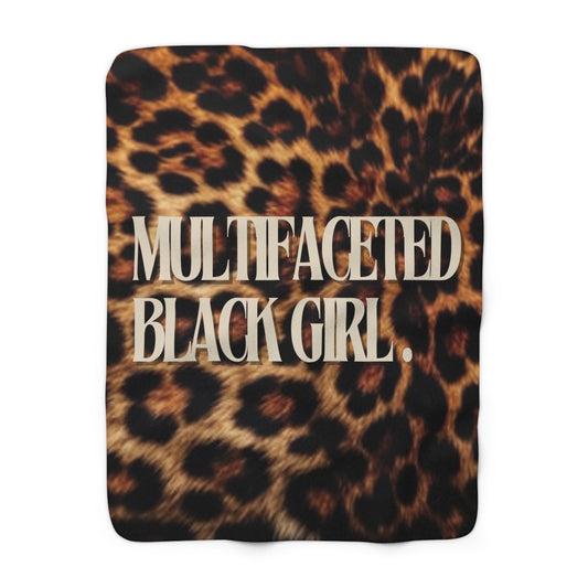 Multifaceted Black Girl Sherpa Fleece Blanket - Cozy & Stylish Home Decor